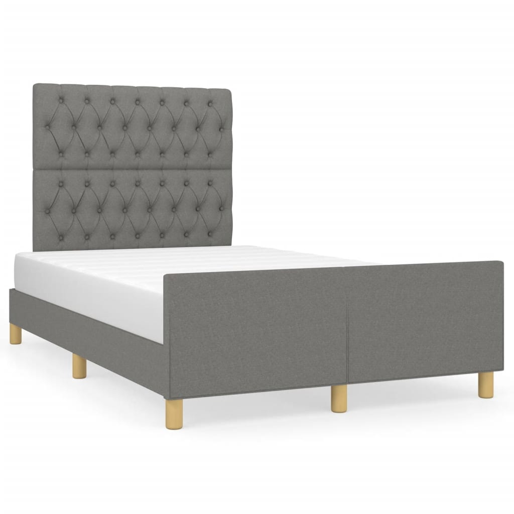 vidaXL Bedframe zonder matras 120x190 cm stof donkergrijs grijs, foto 3