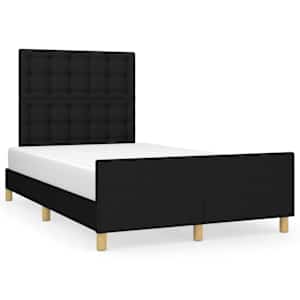 Rám postele bez matrací černá 120x190 cm textil - obrázek 2