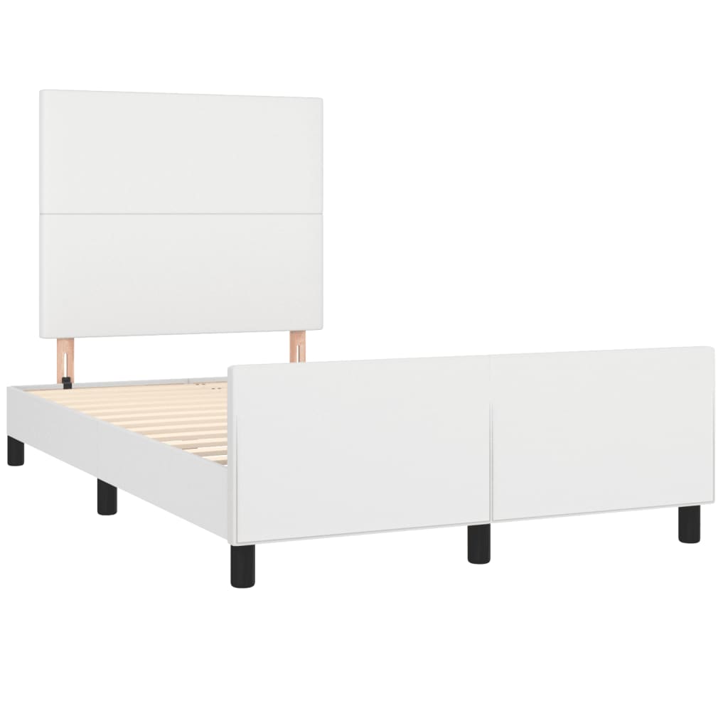vidaXL Bedframe zonder matras 120x190 cm kunstleer wit afbeelding