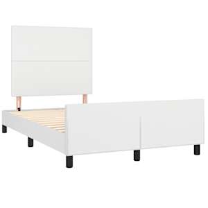 Rám postele bez matrace bílý 120x190 cm umělá kůže - obrázek 3