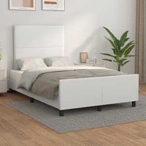 Posteljni okvir brez vzmetnice bela 120x190 cm umetno usnje