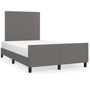 Rám postele bez matrace šedý 120x190 cm umělá kůže - obrázek 2
