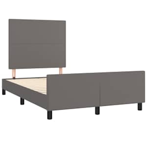 Rám postele bez matrace šedý 120x190 cm umělá kůže - obrázek 3