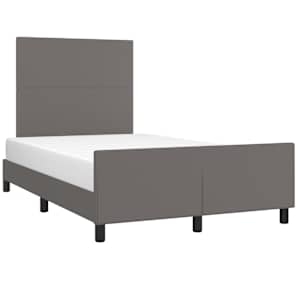 Rám postele bez matrace šedý 120x190 cm umělá kůže - obrázek 4
