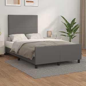 Rám postele bez matrace šedý 120x190 cm umělá kůže - obrázek 1