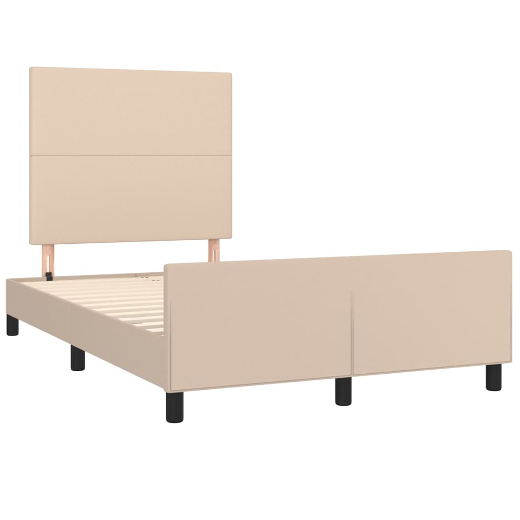 vidaXL Bedframe zonder matras 120x190 cm kunstleer cappuccinokleurig afbeelding