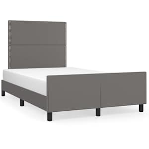 Rám postele bez matrace šedý 120x190 cm umělá kůže - obrázek 2