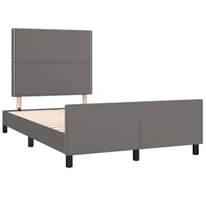 Rám postele bez matrace šedý 120x190 cm umělá kůže - obrázek 3