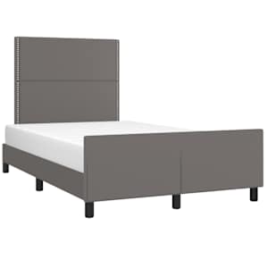Rám postele bez matrace šedý 120x190 cm umělá kůže - obrázek 4