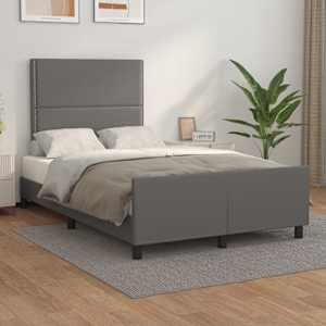 Rám postele bez matrace šedý 120x190 cm umělá kůže - obrázek 1