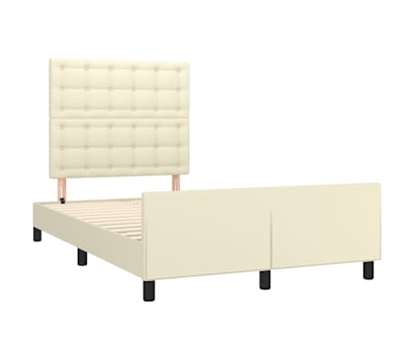 vidaXL Cadru de pat fără saltea cremă 120x190 cm piele artificială
