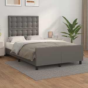 Rám postele bez matrace šedý 120x190 cm umělá kůže - obrázek 1