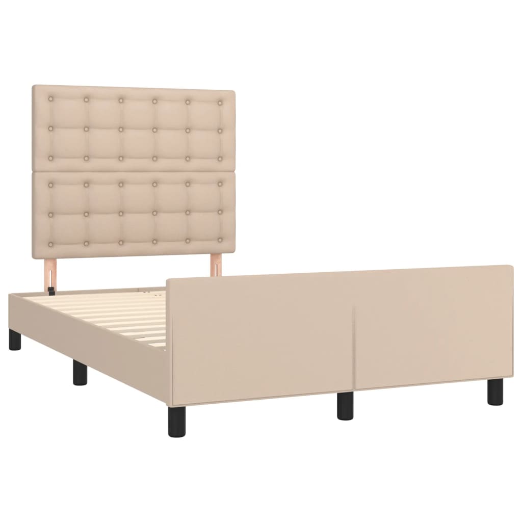 Thumbnail - vidaXL Bettgestell ohne Matratze Cappuccino-Braun 120x190cm Kunstleder