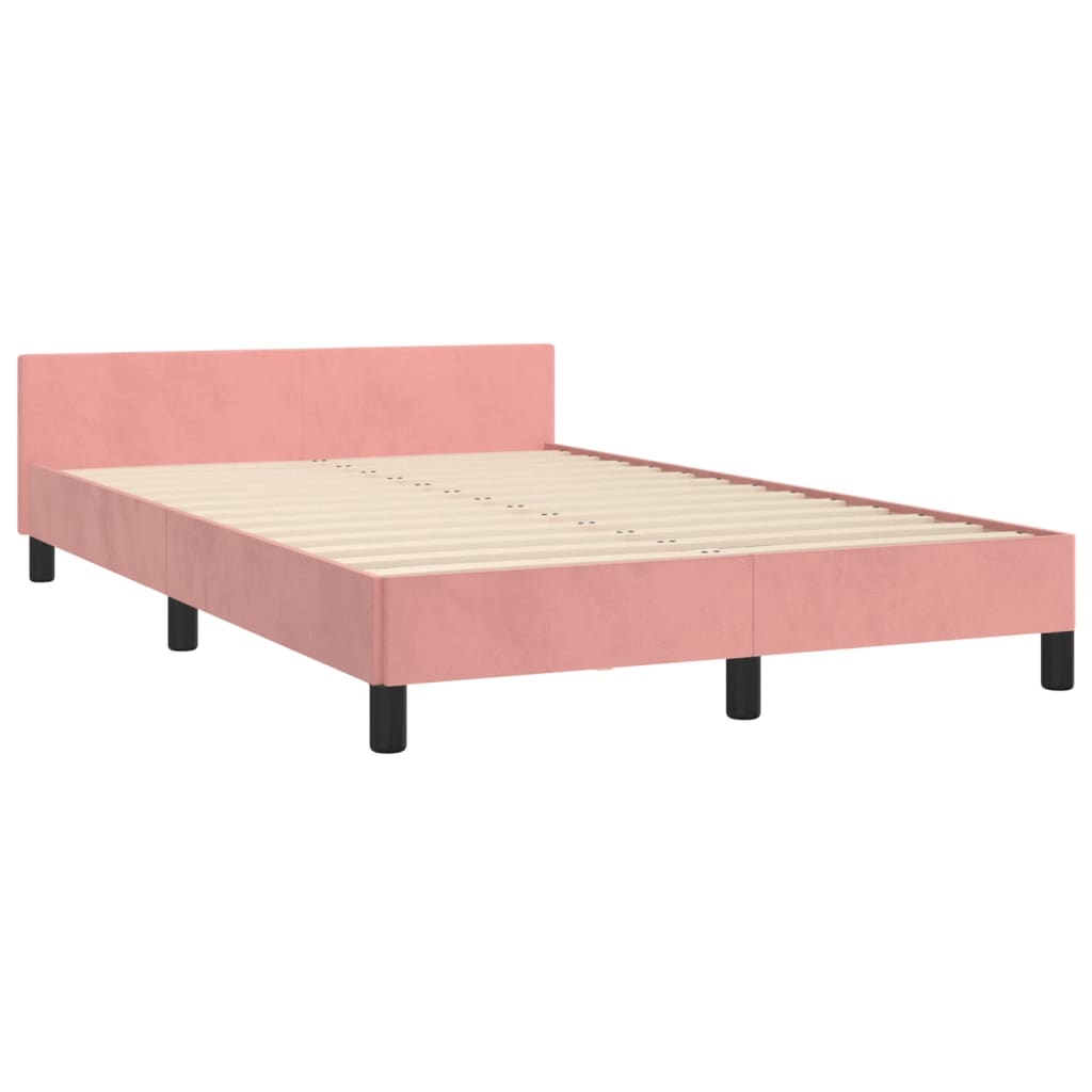 vidaXL Bedframe zonder matras 120x190 cm fluweel roze, foto 4