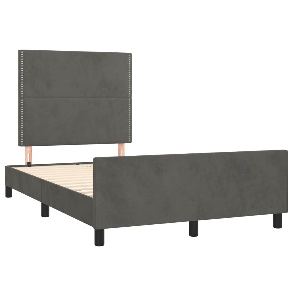 vidaXL Bedframe zonder matras 120x190 cm fluweel donkergrijs afbeelding