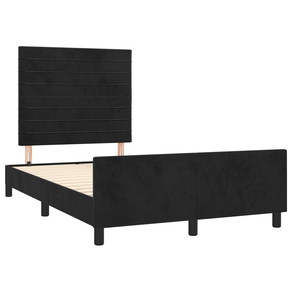 vidaXL Bedframe zonder matras 120x190 cm fluweel zwart afbeelding
