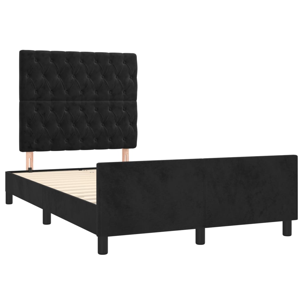 vidaXL Bedframe zonder matras 120x190 cm fluweel zwart afbeelding