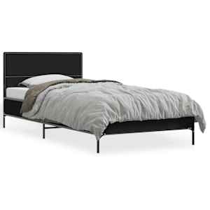 vidaXL voodiraam, must, 90 x 200 cm, tehispuit ja metall