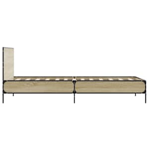 Rám postele dub sonoma 75 x 190 cm kompozitní dřevo a kov - obrázek 5