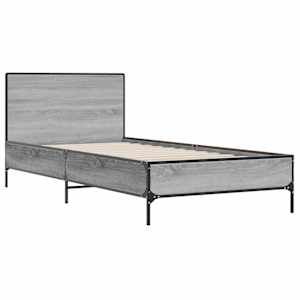 Rám postele šedý sonoma 75 x 190 cm kompozitní dřevo a kov - obrázek 3
