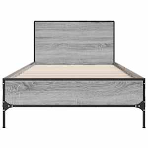 Rám postele šedý sonoma 75 x 190 cm kompozitní dřevo a kov - obrázek 4