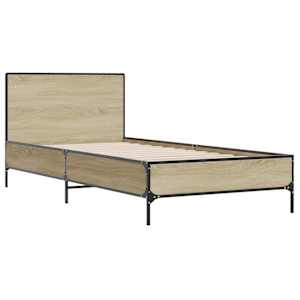 Rám postele dub sonoma 90 x 190 cm kompozitní dřevo a kov - obrázek 3