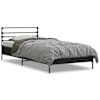 vidaXL voodiraam, must, 90 x 200 cm, tehispuit ja metall