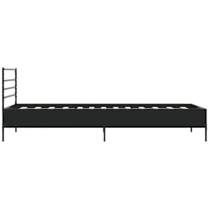 Rám postele černý 100 x 200 cm kompozitní dřevo a kov - obrázek 5