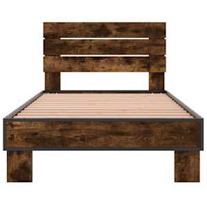 Rám postele kouřový dub 100 x 200 cm kompozitní dřevo a kov - obrázek 4