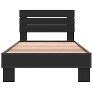 Rám postele černý 90 x 200 cm kompozitní dřevo a kov - obrázek 4