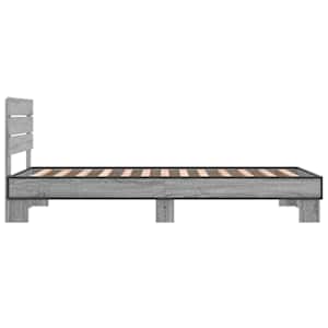 Rám postele šedý sonoma 90 x 200 cm kompozitní dřevo a kov - obrázek 5