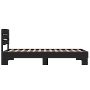 Rám postele černý 75 x 190 cm kompozitní dřevo a kov - obrázek 5