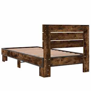 Rám postele kouřový dub 75 x 190 cm kompozitní dřevo a kov - obrázek 6