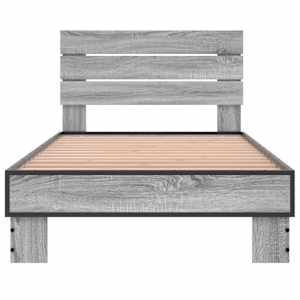 Rám postele šedý sonoma 75 x 190 cm kompozitní dřevo a kov - obrázek 4