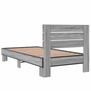 Rám postele šedý sonoma 75 x 190 cm kompozitní dřevo a kov - obrázek 6