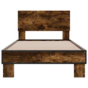 Rám postele kouřový dub 100 x 200 cm kompozitní dřevo a kov - obrázek 4