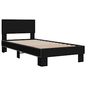 Rám postele černý 75 x 190 cm kompozitní dřevo a kov - obrázek 3