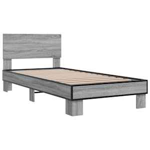 Rám postele šedý sonoma 75 x 190 cm kompozitní dřevo a kov - obrázek 3
