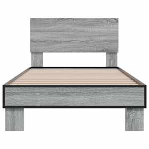 Rám postele šedý sonoma 75 x 190 cm kompozitní dřevo a kov - obrázek 4