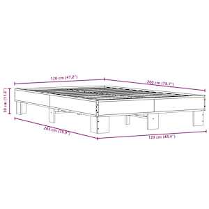 Rám postele černý 120 x 200 cm kompozitní dřevo a kov - obrázek 9