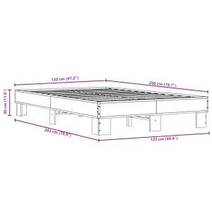 Rám postele kouřový dub 120 x 200 cm kompozitní dřevo a kov - obrázek 9