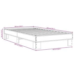 Rám postele černý 100 x 200 cm kompozitní dřevo a kov - obrázek 9