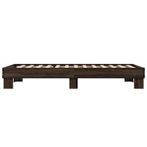 Rám postele hnědý dub 100 x 200 cm kompozitní dřevo a kov - obrázek 5