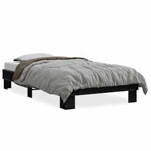 Rám postele černý 75 x 190 cm kompozitní dřevo a kov - obrázek 2