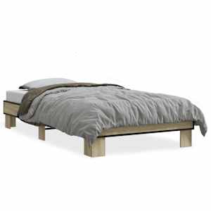 Rám postele dub sonoma 75 x 190 cm kompozitní dřevo a kov - obrázek 2