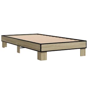 Rám postele dub sonoma 75 x 190 cm kompozitní dřevo a kov - obrázek 3