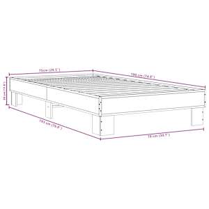 Rám postele dub sonoma 75 x 190 cm kompozitní dřevo a kov - obrázek 9