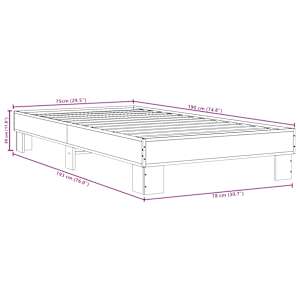 Rám postele kouřový dub 75 x 190 cm kompozitní dřevo a kov - obrázek 9