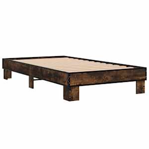 Rám postele kouřový dub 90 x 190 cm kompozitní dřevo a kov - obrázek 3