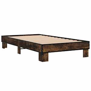 Rám postele kouřový dub 90 x 190 cm kompozitní dřevo a kov - obrázek 6